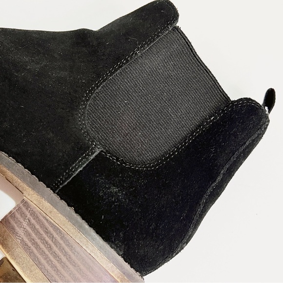 Kensie Suede Leather Chelsea Ankle Boot Womens 7 Black Casual Moto Slip on Shoe - Picture 8 of 10